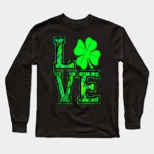 Ireland With Love and Luck A Beautiful Design Featuring, Irish Culture ,and Four-Leaf Clovers Long Sleeve T-Shirt